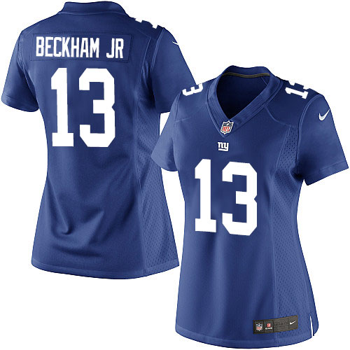 Women's Elite Odell Beckham Jr Nike Jersey Royal Blue Home - #13 NFL New York Giants